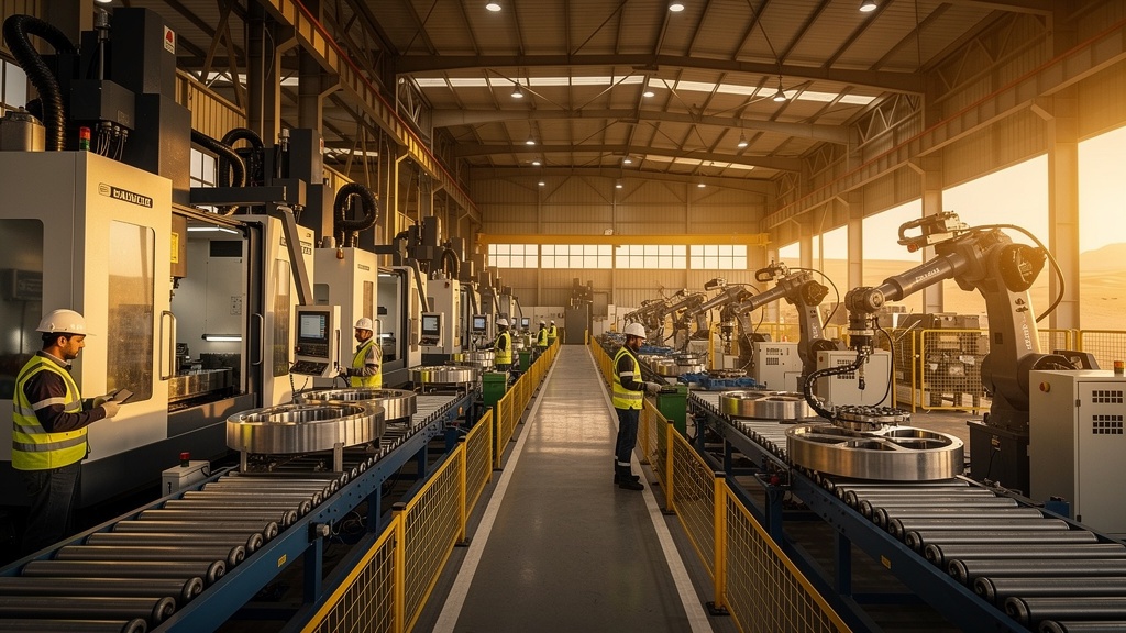 Manufacturing plant with automated machinery